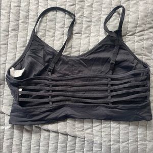 Black Workout Bra with Cut-out Back